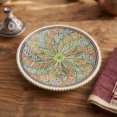 Large Hand-Painted Decorative Ceramic Plate